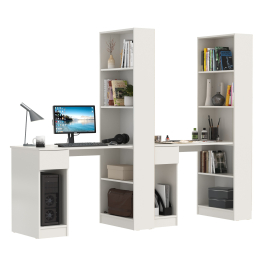 Два компьютерных стола со стеллажом Лайт 10.01