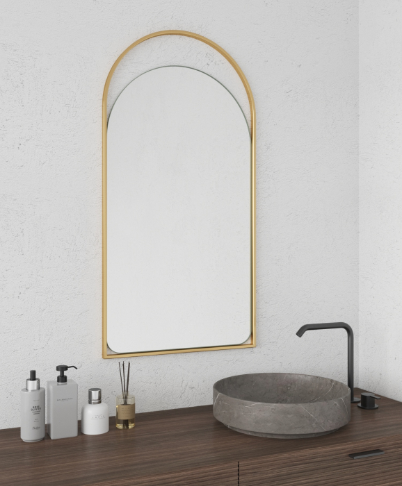 Зеркала в спальню, Дизайнерское настенное зеркало GENGLASS Arkelo в металлической раме