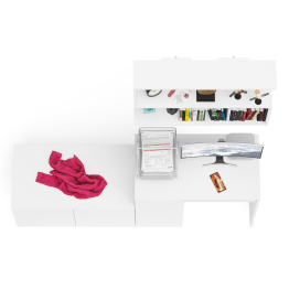 Компьютерный стол Мори МС-1 левый с тумбой две дверки и полкой