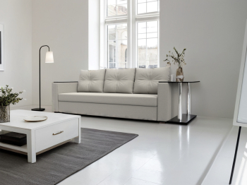 Диван прямой Атланта со столом справа, рогожка Амур