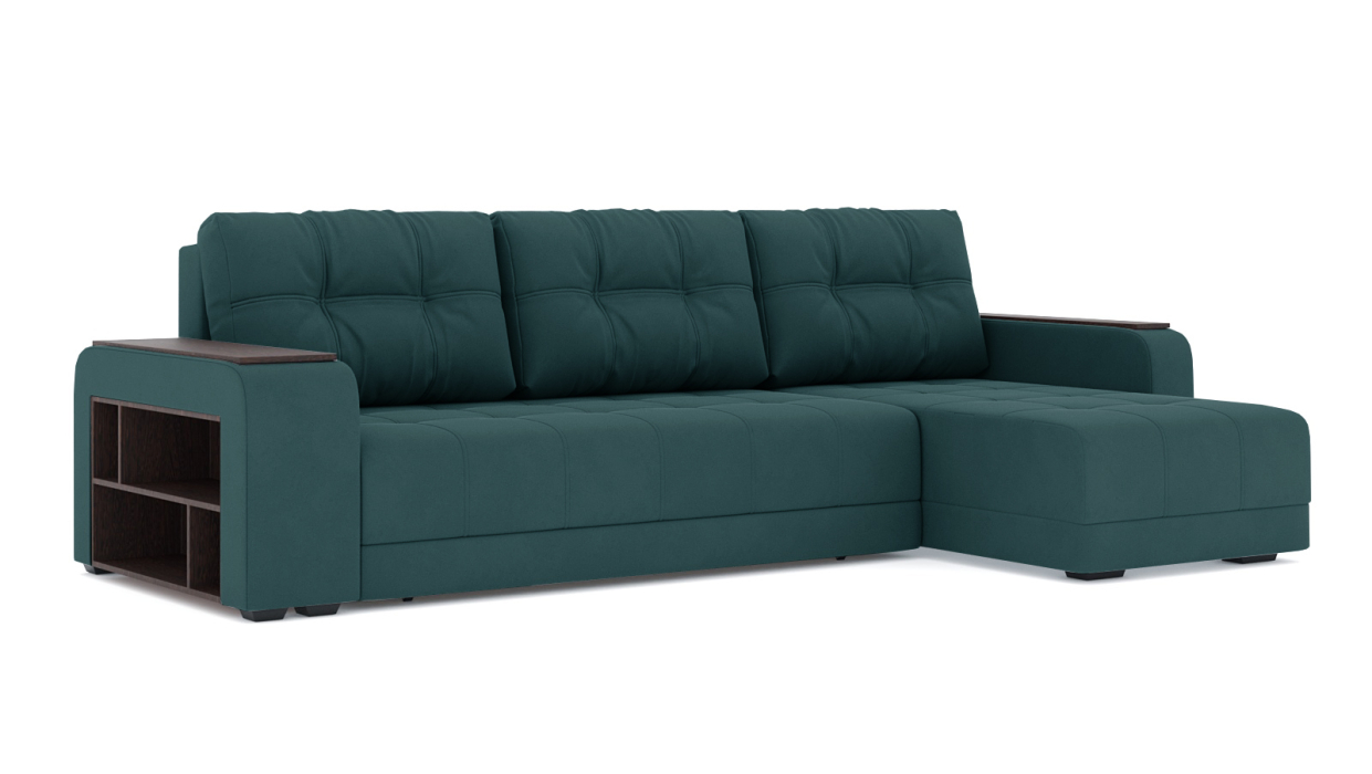 Диваны угловые в гостиную, Диван-кровать угловой Милан ПБ еврокнижка, велюр