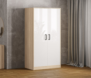 Шкаф распашной Лена, сонома, белый