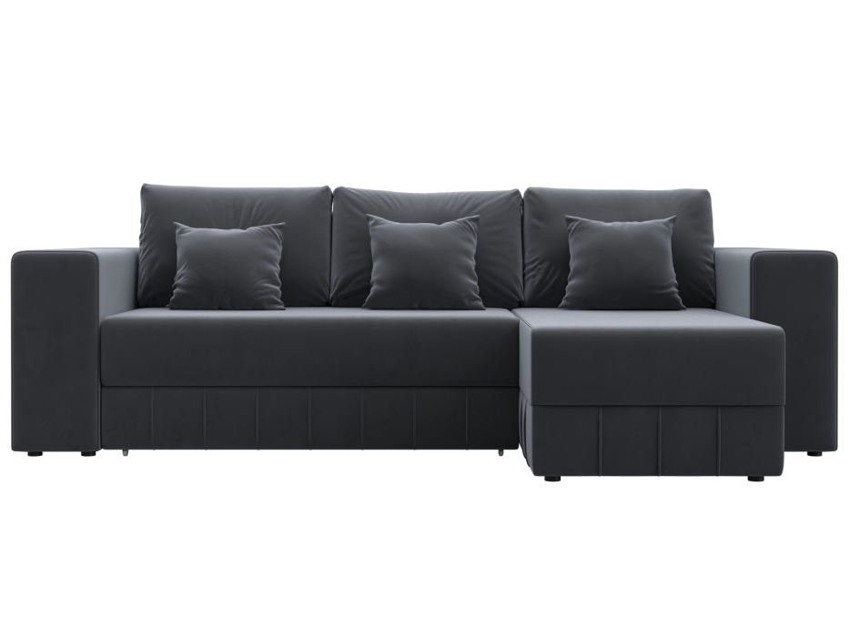 Диваны угловые в гостиную, Диван угловой Лига-076 угол универсальный, велюр SEVEN