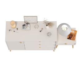 Комод с дверкой и тремя ящиками и тумба прикроватная Афина