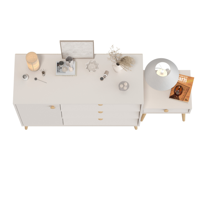 Комоды, Комод с дверкой и тремя ящиками и тумба прикроватная Афина
