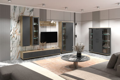 Модульная гостиная Грейс композиция 4  Гикори Джексон Светлый