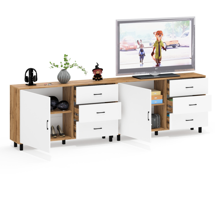 Комоды, Тумба-комод с двумя дверками и шестью ящиками 122-1504