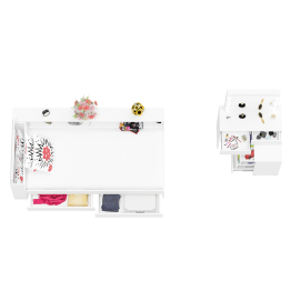 Столик косметический с лампочками 110 и Ксения 900 односпальная кровать с ящиками и прикроватным блоком