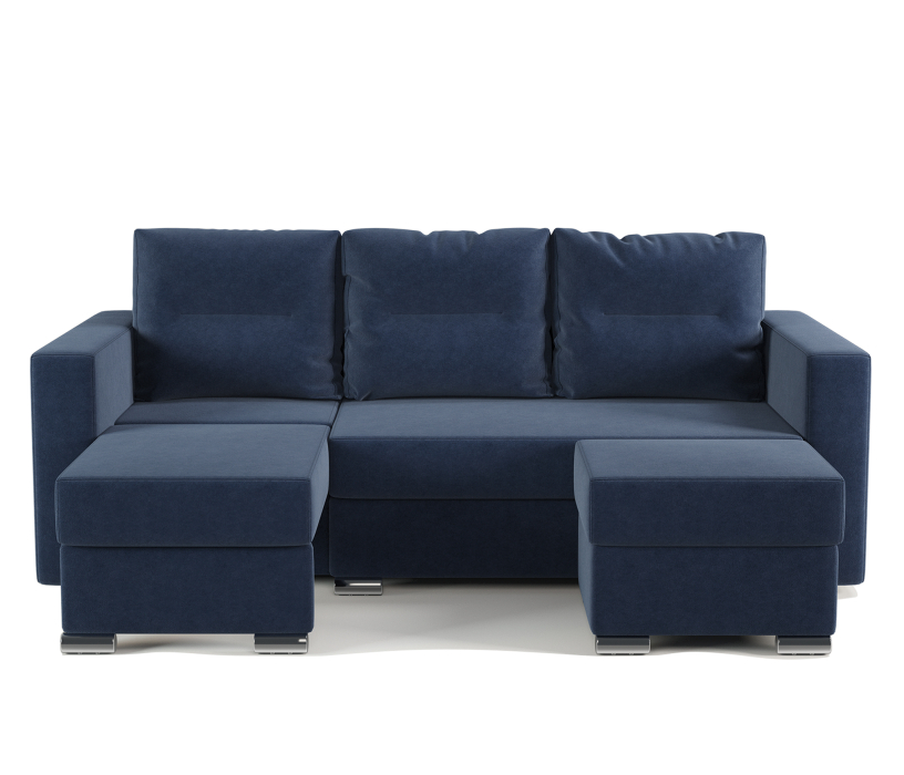 Диваны угловые в гостиную, Угловой диван трансформер Рио левый с пуфиком