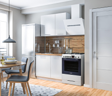 Кухонные гарнитуры, Кухонный гарнитур Регина Белый/Анна МДФ Белый глянец 1 м