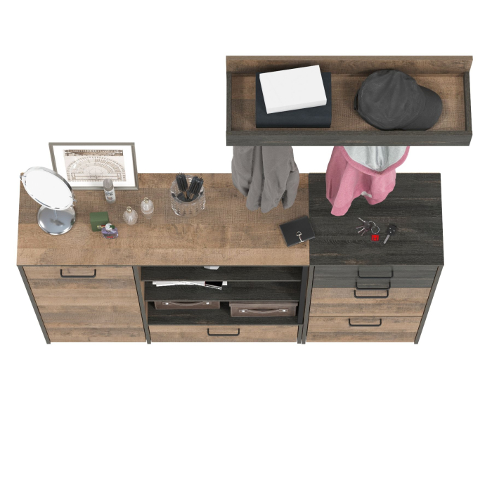 Прихожие, Комод с тумбой для обуви с ящиками и вешалкой для верхней одежды Трувор