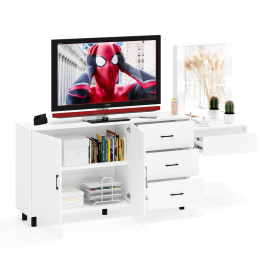 Косметический навесной столик с подсветкой и комод с ящиками и дверками 123-1604