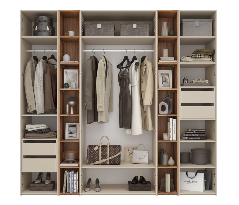 Шкафы распашные, Шкаф 4-х дверный со стеллажами Лаура Компл 3, 2532