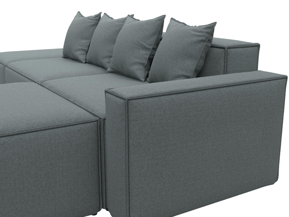 Диваны угловые в гостиную, Диван угловой модульный Лига-063 угол правый, рогожка Амур