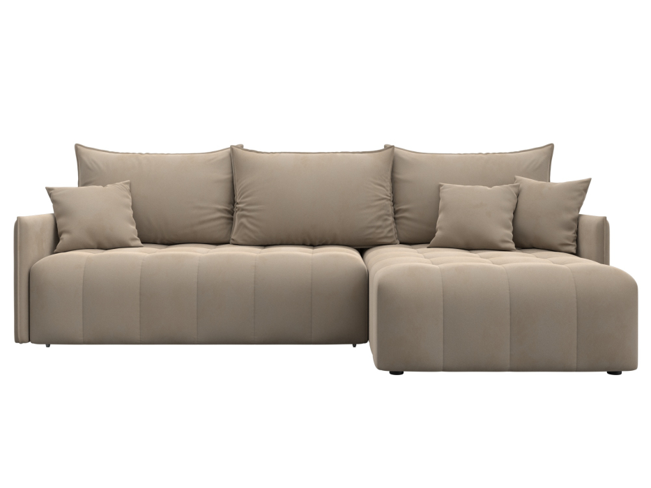 Диваны угловые в гостиную, Диван угловой Лига-054 НПБ угол универсальный, велюр SEVEN