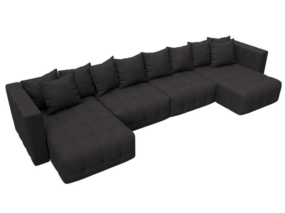 Диваны еврокнижки, Диван П-образный Лига-052 НПБ Лонг, замша JOLY