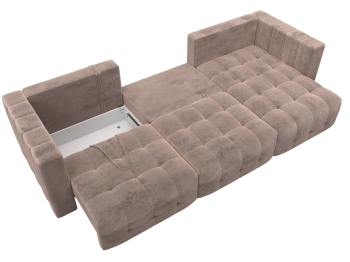 Диван угловой Лига-052 НПБ Лонг угол универсальный, велюр TOWER