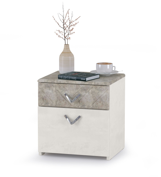 Модульные cпальни, Спальня Амели № 6 шёлковый камень/бетон чикаго беж, 6 предметов мебели