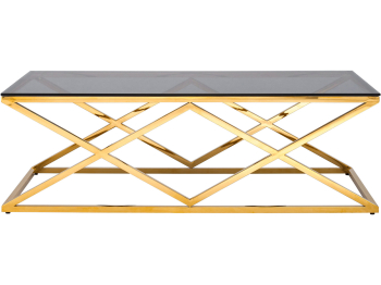 Журнальный стол STOOL GROUP ИНСИГНИЯ 120х60 (Cтекло smoke/Cталь золото)