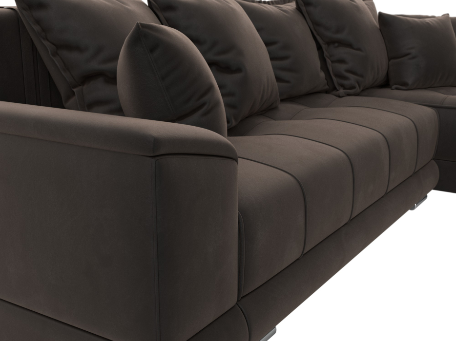 Диваны угловые в гостиную, Угловой диван НордСтар правый угол, велюр