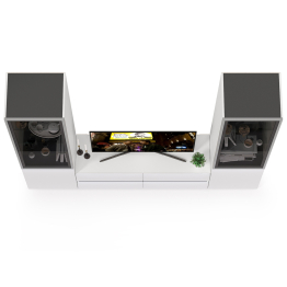 Стенка для гостиной со стеклянными фасадами Сидней № 11