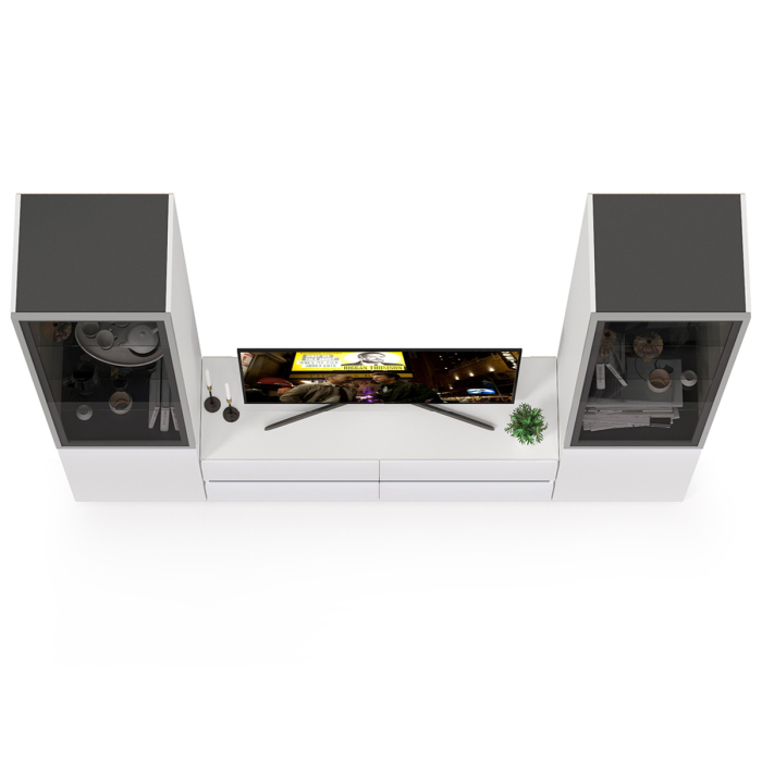 Стенки для гостиной, Стенка для гостиной со стеклянными фасадами Сидней № 11