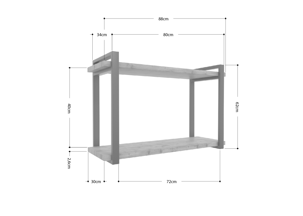 Настенные полки, Полка Айсберг Лофт 80 черный