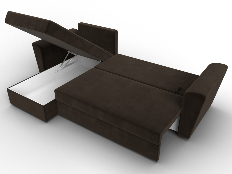 Диваны угловые в гостиную, Угловой диван Амстердам Лайт левый угол, микровельвет