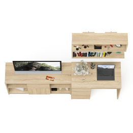 Тумба Мори МТВ1204.1 с компьютерным столом МС-6 левый и полкой 900