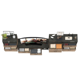 Три комода с тремя ящиками в стиле лофт и тумба под ТВ Трувор