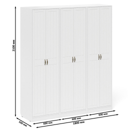 Три широких шкафа с дверками в прихожую П-6 МДФ фрезеровка прованс