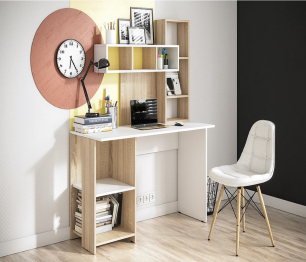 Стол компьютерный Олимп, дуб сонома/белый