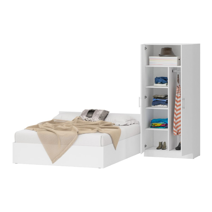 Спальные гарнитуры, Кровать двуспальная 1600 со шкафом для одежды 2-х створчатым Стандарт