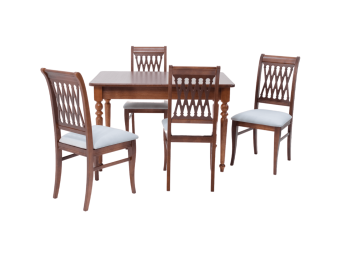 Обеденная группа Вивальди 120 со стульями Рич/ серый, Орех