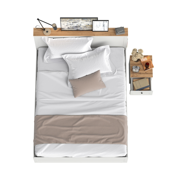 Спальные гарнитуры, Кровать с ортопедическим основанием и прикроватная тумба Остин