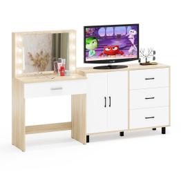 Столик туалетный с подсветкой СТ-4 и комод-тумба с ящиками 123-1204