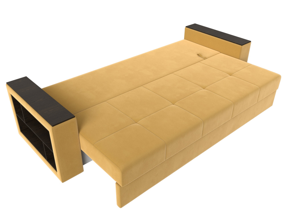 Диваны кровати со спальным местом, Диван прямой Дубай Лайт полки слева, микровельвет