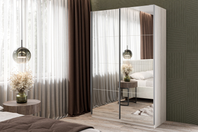 Шкаф-купе Smart 1622 2х дверный (фасады зеркало) профиль серебро