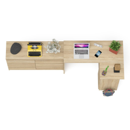 Комод Мори 1200 6 ящиков и компьютерный угловой стол МС-16 правый