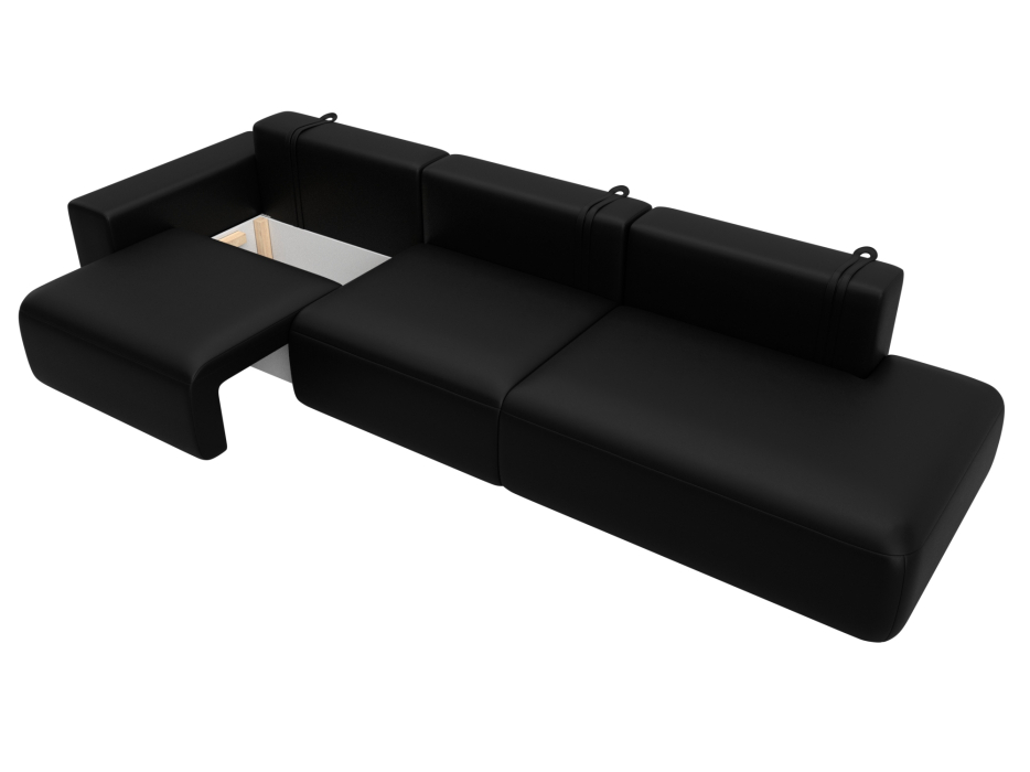 Диваны еврокнижки, Диван прямой Лига-036 НПБ Модерн Лонг подлокотник слева, экокожа GRIFON