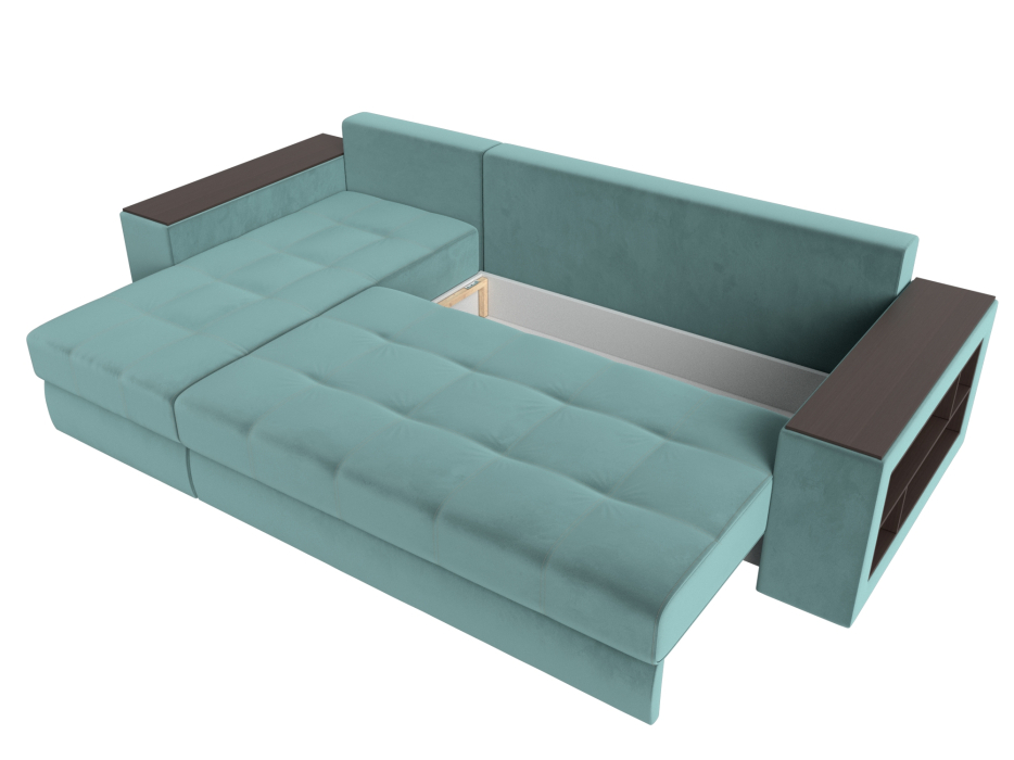 Диваны угловые в гостиную, Угловой диван Дубай, велюр, левый угол