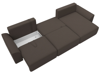 Диван угловой Лига-048 НПБ лонг, рогожка Амур