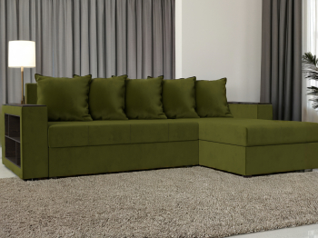 Диван угловой Дубай Лайт, микровельвет, правый угол