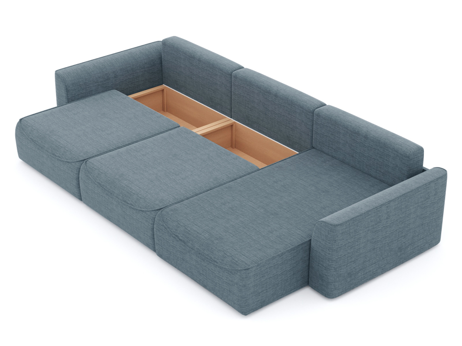 Диваны угловые в гостиную, Диван-кровать угловой Рафаэль 3 секции еврокнижка НПБ, рогожка