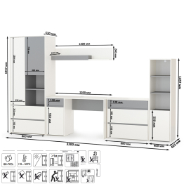 Полный набор мебели в молодёжную комнату Торонто № 01