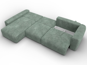 Диван угловой Лига-066 НПБ Лонг угол левый, велюр BRUT