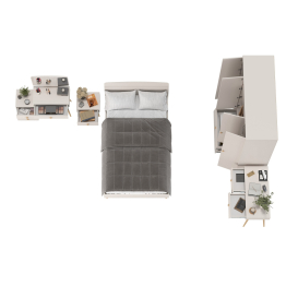 Спальня Афина в цвете кашемир серый спальное место 1200х2000 мм.