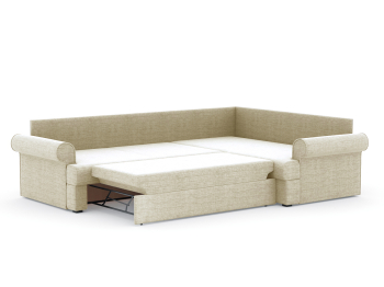 Диван-кровать угловой Мирта дельфин, рогожка Люкс