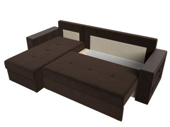 Диван угловой Дубай Лайт, микровельвет, левый угол