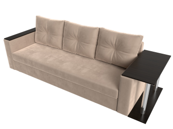 Диван прямой Атланта со столом справа, велюр